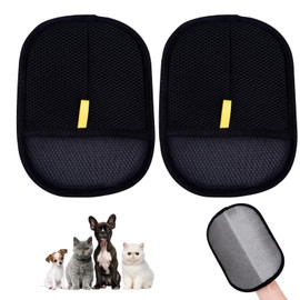 Yoedge Pack of 2 double-sided care gloves for dogs and cats, hair removal gloves, anti-static reusable hair removal gloves, dematting, grooming when bathing