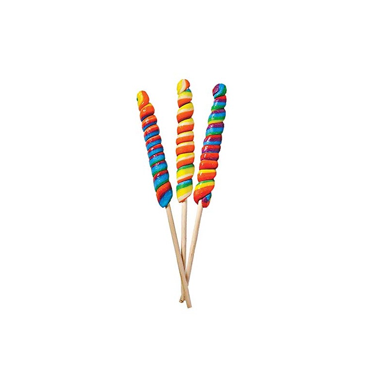 The Dreidel Company Jumbo Rainbow Twist Swirl Lollipop Mixed Fruit