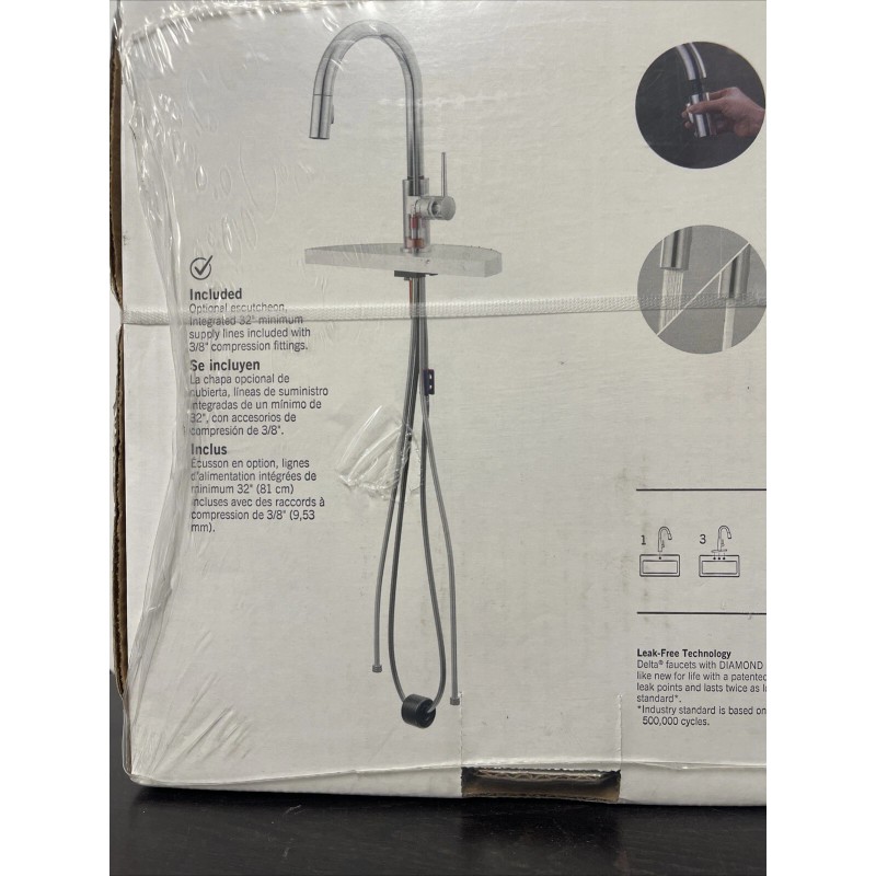 DELTA Eldridge 1-Handle Pull Down Sprayer Faucet w/ ShieldSpray in