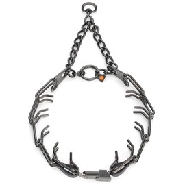 Herm Sprenger Black Stainless Steel Dog Collar with Quick Release ClicLock Buckle and Biothane Insert Training Collar Made in Germany (Black, 25in x 4.0mm(Neck Size up to21-22in))