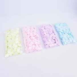 DPWOUM 100Pcs Blue Mini Portable Travel Soap Paper Sheets,Flower Shape Disposable Paper Soap Flakes, Cleaning Washing Hand Toiletry Paper Soap Sheets Foot and Hand Care Cleansers
