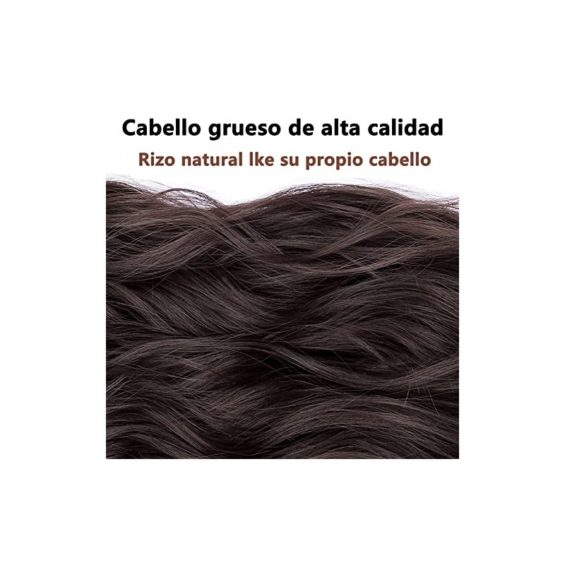 2 Piezas Extension de Cabello, 45CM Hair Extensions(Marrón Claro)