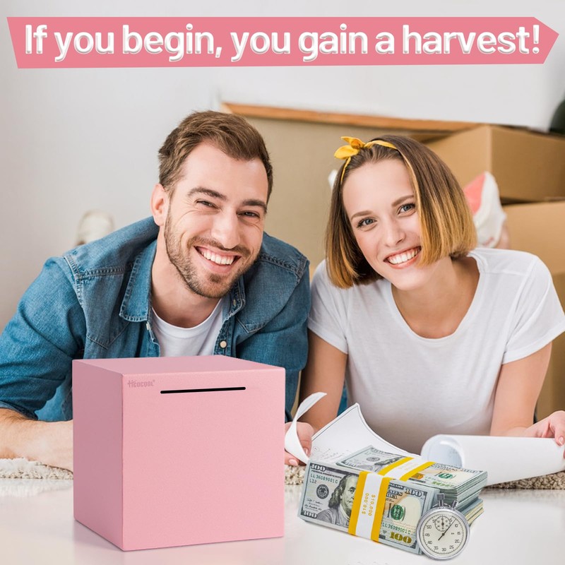 Hicocool Piggy Bank for Adults Must Break to Open, Unbreakable