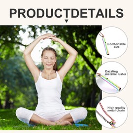 2PCS Anxiety Necklace, Portable Stainless Steel Breathlace, Breathing Necklace for Anxiety Relief, Meditation and Breathing Exercises (Colorful + Silver)