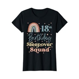 18th Birthday Boho Rainbow Sleepover Squad Pajamas for Girls T-Shirt