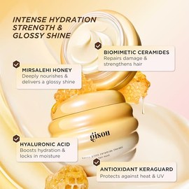 Gisou Mascarilla Capilar Honey Gloss Con Ceramidas Reparacin E Hidratacin Profunda Con Miel De Mirsalehi, Ceramidas Y cido Hialurnico, 225 Ml         