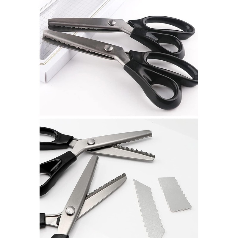 LIANHATA Pinking Scissors, Jagged Scissors, Stainless Steel, Mountain Shaped Pinking