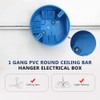 XGGYA 1 Gang PVC Round Ceiling Bar Hanger Electrical Box,
