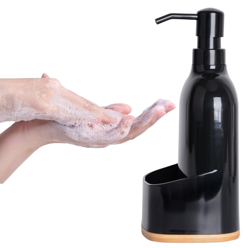 KOOK TIME Soap Dispenser, Black PUMP_DISPENSER, Practical Dish Soap Organizer
