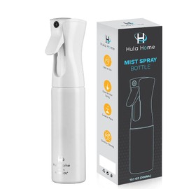 Hula Home Hula Home Spray Bottle for Hair (10.1oz/300ml) - Powered by Flairosol? Spray Technology - Continuous Ultra Fine Mist Sprayer C For Hairstyling, Cleaning, Salons, Plants, Essential Oil - All White