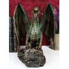 Bronzite Dragon Standing on Rock Statue Collectible Figurine 9 Inch