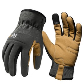 FOUR-AM Work Gloves Men&Women Breathable & High Dexterity TouchScreen Performance Multi-Purpose Light Duty (Olive Green XXL)
