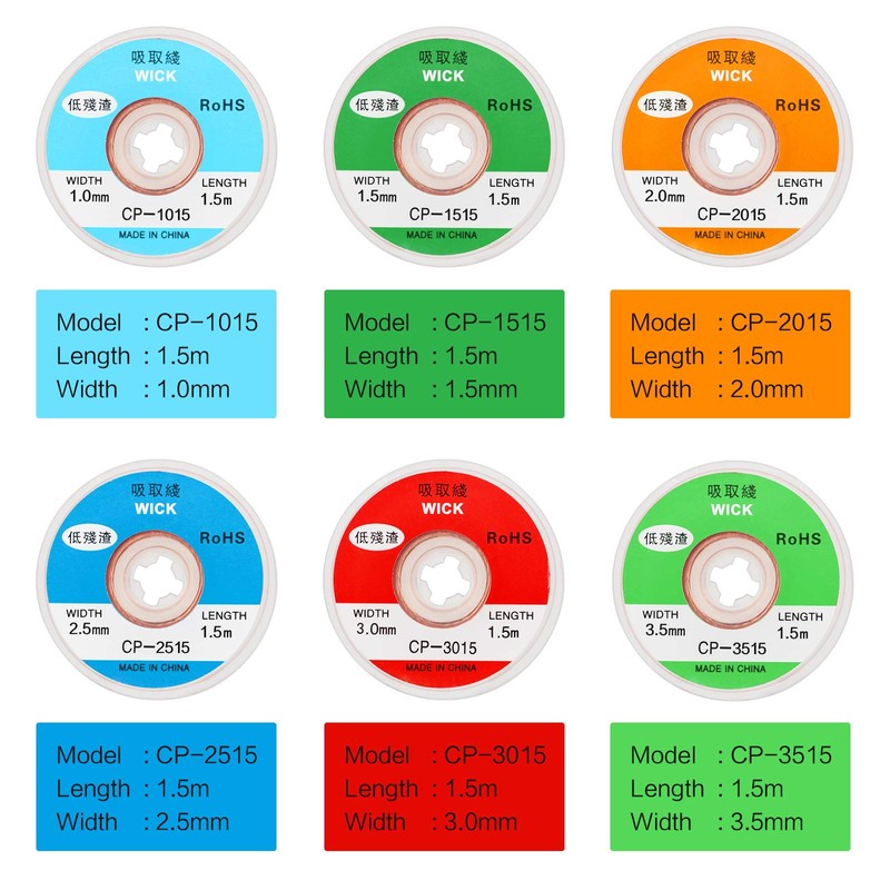 7 PCS Desoldering Wire, Solder Braid Wire Desoldering Wick Desoldering