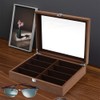 WANLECY Wooden Sunglasses Organizer for Men Women, Multiple Eyeglasses Eyewear