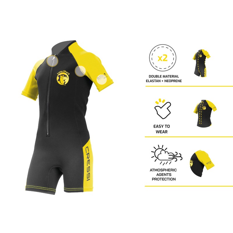 Cressi Little Shark 2 mm Wetsuit for Children Available Short