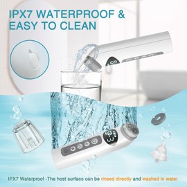 Bivni Baby Nasal Aspirator, IPX7 Waterproof Electric Nasal Aspirator for Baby, Baby Nose Sucker Baby with 3 Silicone Tips, Adjustable 3 Levels Suction, Rechargeable, 8 Light Soothing Function & Music