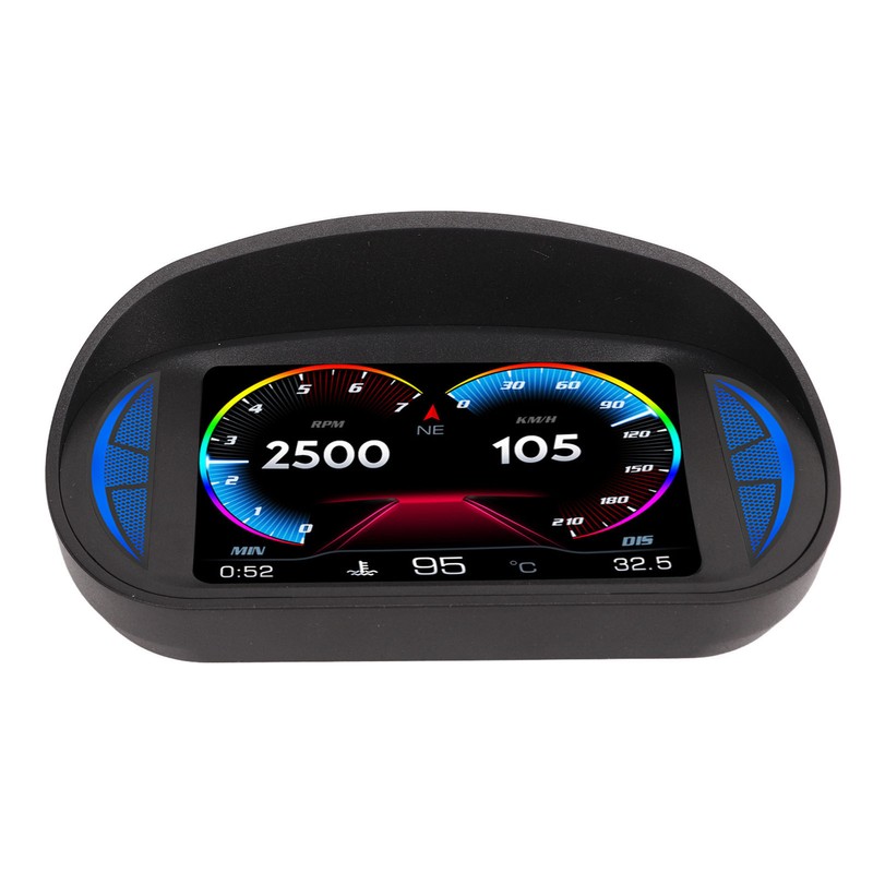 Car HUD Display OBD2 GPS Mode with Inclinometer Compass Speed