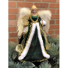 Santa's Workshop 3005 Irish Angel Treetopper, 16", Multi