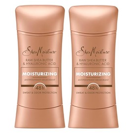 SheaMoisture SheaMoisture Antiperspirant Deodorant Stick Moisturizing Raw Shea Butter & Hyaluronic Acid 2 Count for 48HR Sweat & Odor Protection with No Parabens & No Mineral Oil 2.6 oz