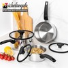 MICHELANGELO Stainless Steel Saucepan with Lid 1QT & 2QT &