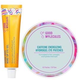 Good Molecules Kit energizante para los ojos. Incluye parches energizantes de hidrogel de cafeína y gel de ojos Yerba Mate Wake Up Eye Cream y parches para los ojos reducen la hinchazón, iluminan e hidratan la piel