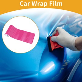 Partuto Bright Rose Red Protective Car Wrap Film 10x152cm / 0.3ft x 5ft Exterior Interior Vinyl Wrap Cover 5.5mil PVC 1 Pc Universal