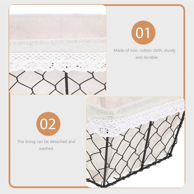 TOVINANNA Bread Serving Basket Liner Iron Wire Storage Basket for