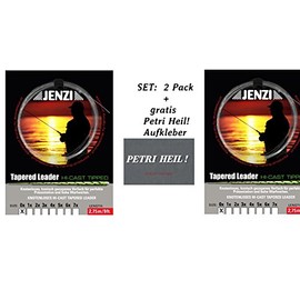 Set: 2 Pack Tapered Leader Fly Leader by Jenzi All Sizes + Free Petri Heil! Sticker (Size 0)
