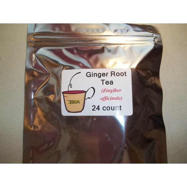 Herbal Ginger Root Tea Bags (Zingiber officinale)  24 count