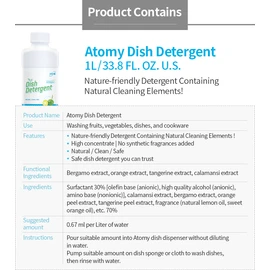Atomy Dishwashing Liquid:  Concentrated! Nature Friendly Detergent! Lemon Scent!