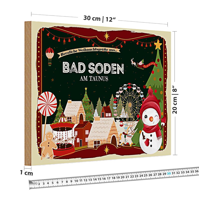 Weihnachtliches Holzschild | Bad Soden am Taunus | Dekoration |