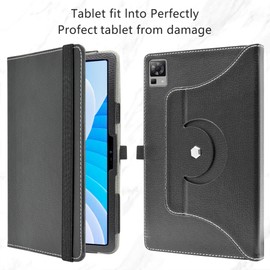 MAMA MOUTH Compatible with Doogee T30 Pro Case, 360° Rotating Stand Cover, Premium Protective Case with Stand Function for Doogee T30 Pro 11 Inch Tablet, Black
