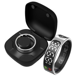 Yeforu Smart Ring Health Tracker Screen Display Fitness Ring Sleep Heart Rate Tracking Exercise with Calories Steps Counter Smart Rings for Android iOS Phones