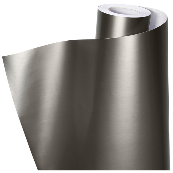 VViViD+ Premium Charcoal Grey Satin Semi-Gloss Adhesive Vinyl Wrap Roll (1.5ft by 5ft)