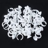 G2PLUS White Eyelash Glue Holder Ring - 100PCS Lash Extension Glue Rings - Small Disposable Plastic Glue Cups Rings for Eyelash Extension, Tattoo Application, Nails Extension