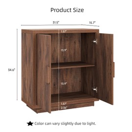 ONBRILL Sideboard Buffet Cabinet with Storage, 32" Small Coffee Bar Cabinet with 2 Doors & Adjustable Shelf, Wooden Accent Cabinet TV Stands for Living Room, Hallway (32'' Wide)