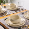 AmorArc Ceramic Dinnerware Sets, Wavy Rim Stoneware Plates and Bowls