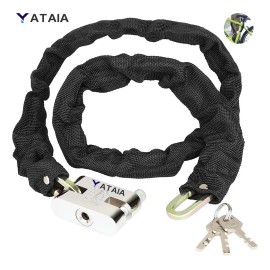 Candado Yataia Antirrobo Cadena 120cm Acero Bicicleta Moto Negro