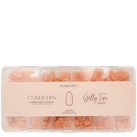 Kiara Sky Professional Nails *NEW* Cover Gelly Tip Case Soft Gel Nail Extensions (Short Almond - Cover Up)