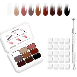 SMSMYXF Finger Secret 9 Colors Set Ombre Gel Nail Polish,Gradient Painting Gel with 20Pcs Nail Sponges for Nail Art DIY can be Painted in Salon or Home Use