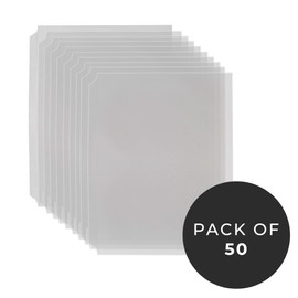 Risch Heavy-Duty 3-Hole Punched Clear Vinyl Page Protectors, Plastic Sleeves for Menu Binders, Letter-Sized Document Storage, and Recipe Books, 10-Gauge Vinyl, 8.5” X 11”, Pack of 50