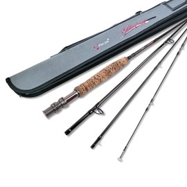 Fiblink Fly Fishing Rod 4 Piece Travel Fly Rod with Fishing Case,Carbon Blank Moderate Fast Action,7'6" 3/4wt to 10' 9/10wt Fishing Pole for Streams,Rivers,Lakes (7'6"-3/4WT-4sec-M.F)
