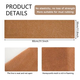 African Net Sponge, African Exfoliating Net Long Bath Net Bathing Body Exfoliating Shower Body Back Scrubber Skin Smoother for Daily Use, 80×30cm (Coffee +Beige)