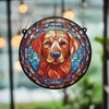 Labrador Fox Red Stained Glass Effect Suncatcher - Garden Gift