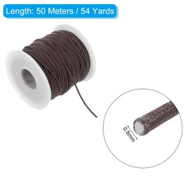 sourcing map 0.8mm Elastic String Cord Elastic Thread Beading String Cord for Jewelry Making Necklace Bracelet Beading, 54 Yards Brown