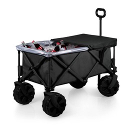 ONIVA - a Picnic Time Brand Elite Edition Collapsible Adventure Wagon with All-Terrain Wheels, Black