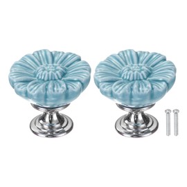 uxcell 2pcs Toilet Button Pusher, Toilet Tank Button, Crystal Toilet Flush Button Helper Pusher for Women Long Nail Blue
