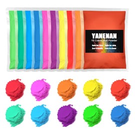 Polvo de Colores Holi, 10 Paquetes de 100 g, Colores Brillantes Surtidos, Polvo de Colores Rangoli, Fácil Limpieza para Carreras de Colores, Guerra de Colores, Festivales, Fiestas y Fotografía