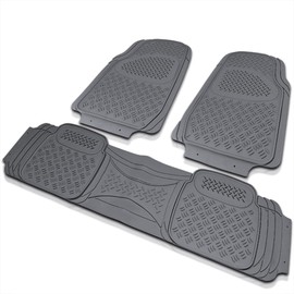 Spec-D Tuning Universal Fitment Gray Front + Rear All Weather Heavy Duty Rubber Floor Mats Truck SUV