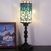 Small Tiffany Table Lamp Stained Glass Candlestick Style Table Light